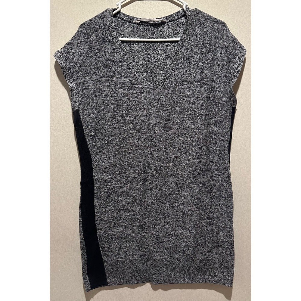 Athleta Women's After Hours Marled Gray V Neck Sweater Dress Size Medium
